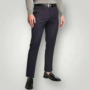 PT Torino Slim-Fit Silk-Blend SilkOchino Trousers Sz 50/34 Made in Italy Blue